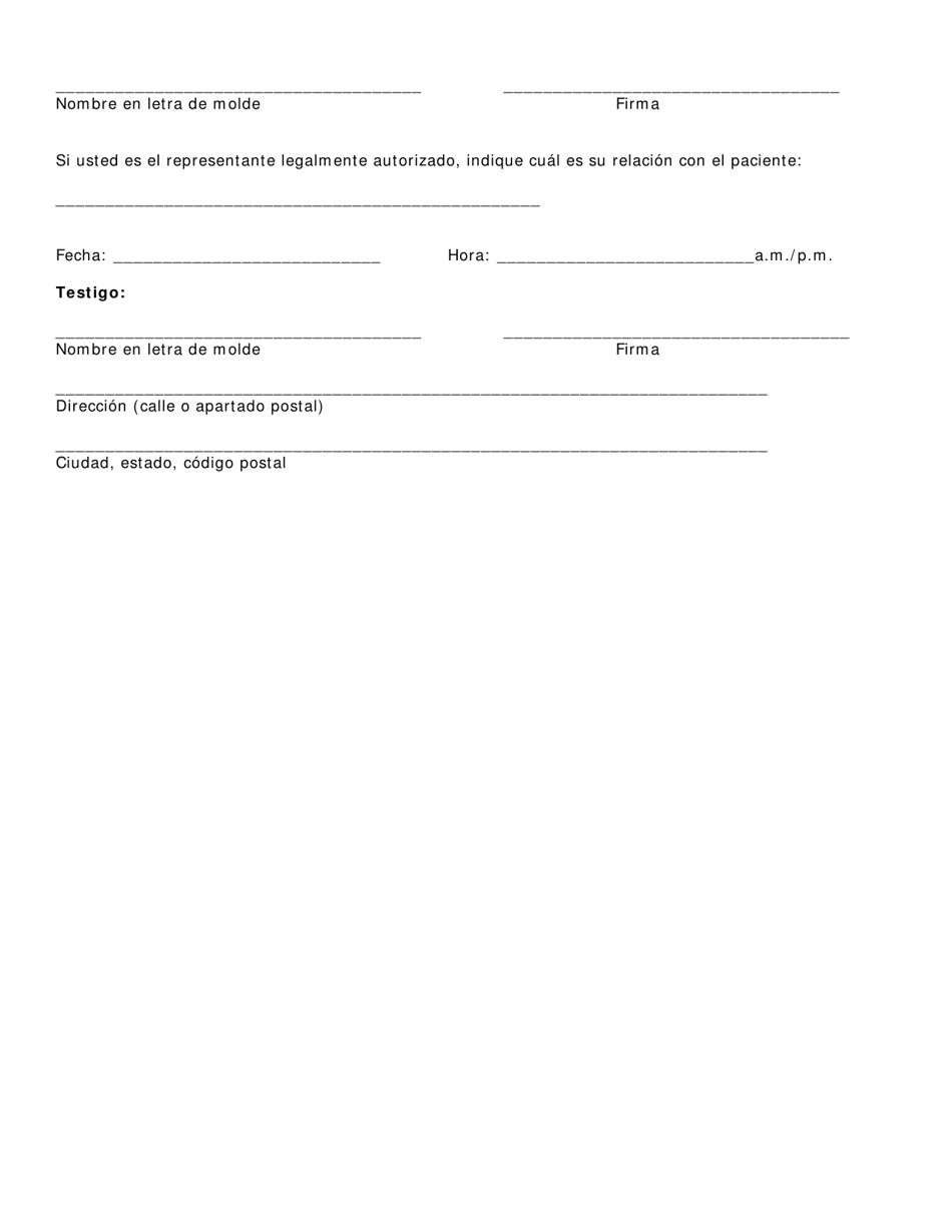 Consentimiento Medico Informado - Atencion Medica Y Procedimientos Quirurgicos - Texas (Spanish), Page 3