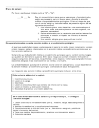 Consentimiento Medico Informado Para Someterse a Una Histerectomia - Texas (Spanish), Page 2