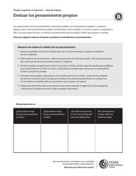 Document preview: Evaluar Los Pensamientos Propios - Terapia Cognitivo-Conductua - Texas (Spanish)