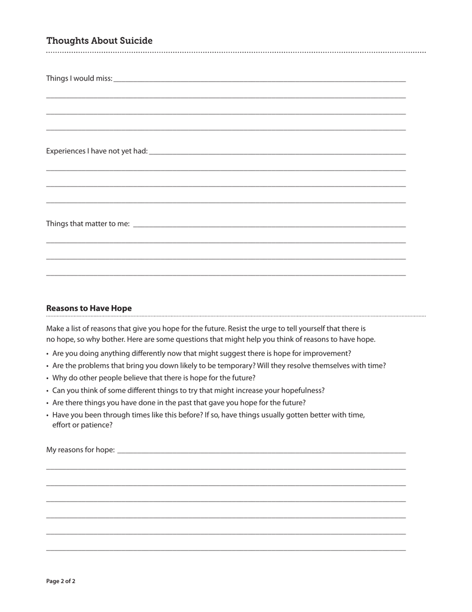 Thoughts About Suicide - Cognitive Behavioral Therapy - Texas, Page 2