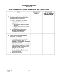Position Task Book (Ptb) for Ambulance Strike Team/Medical Task Force Leader - California, Page 13