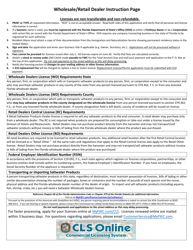 Florida Commercial Saltwater Wholesale Dealer License Application - Florida, Page 2