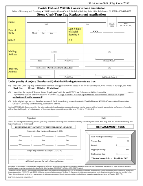 Form DMF-SL3010  Printable Pdf