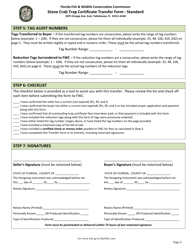 Stone Crab Trap Certificate Transfer Form - Standard - Florida, Page 3