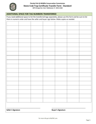 Stone Crab Trap Certificate Transfer Form - Standard - Florida, Page 5