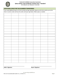 Form FWC20-173A Spiny Lobster Trap Certificate Transfer Form - Standard - Florida, Page 5
