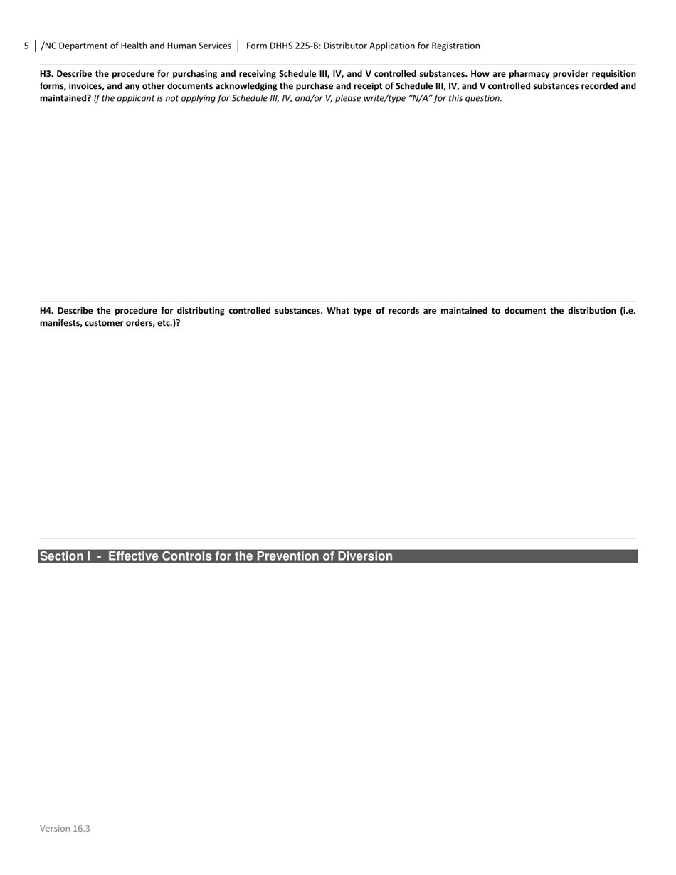 Form DHHS225-B Distributor Application for Registration - North Carolina, Page 5
