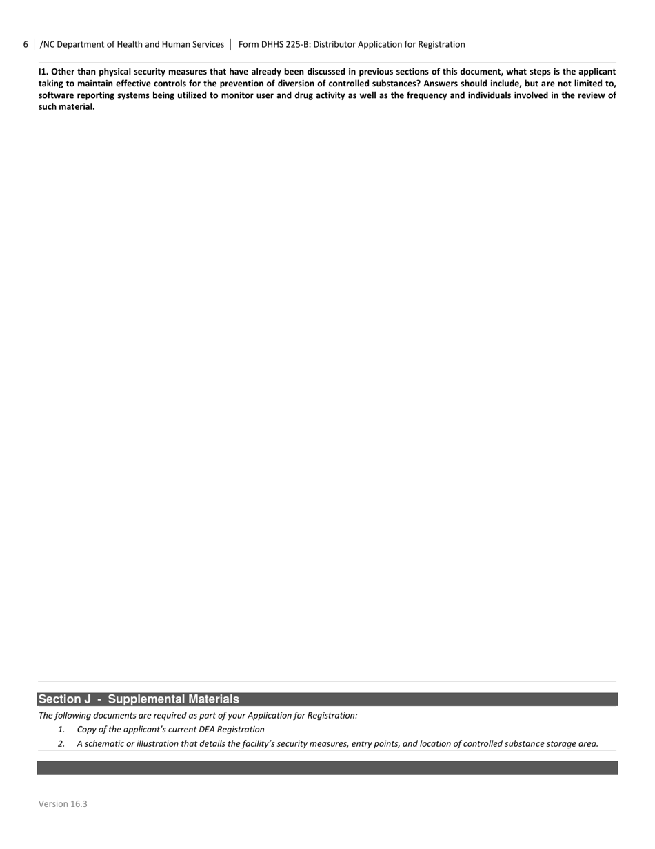 Form DHHS225-B Distributor Application for Registration - North Carolina, Page 6