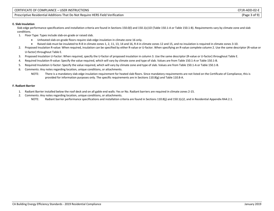 Form CEC-CF1R-ADD-02 Prescriptive Residential Additions That Do Not Require Hers Field Verification - California, Page 12