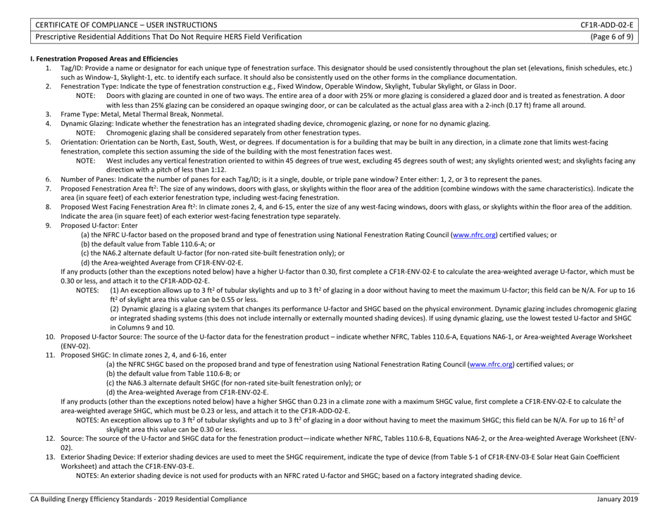 Form CEC-CF1R-ADD-02 Prescriptive Residential Additions That Do Not Require Hers Field Verification - California, Page 15