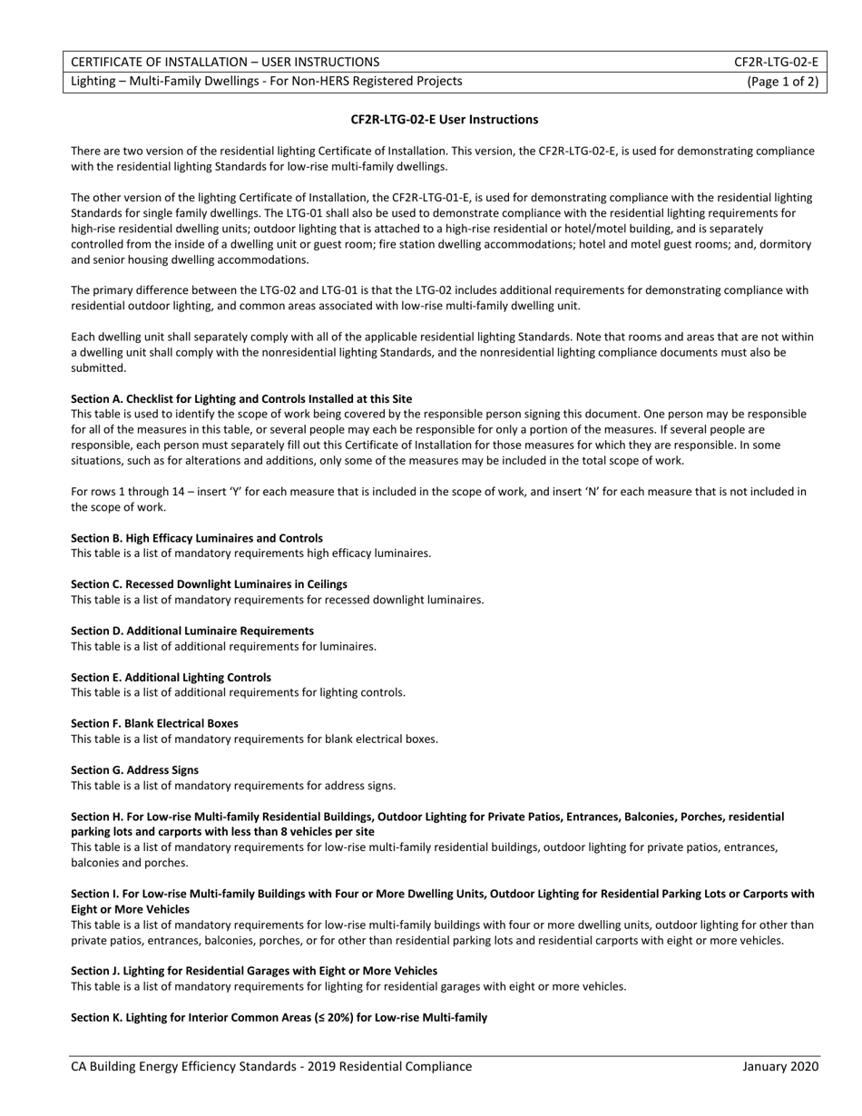 Form CEC-CF2R-LTG-02 Lighting - Multi Family Dwellings - California, Page 5