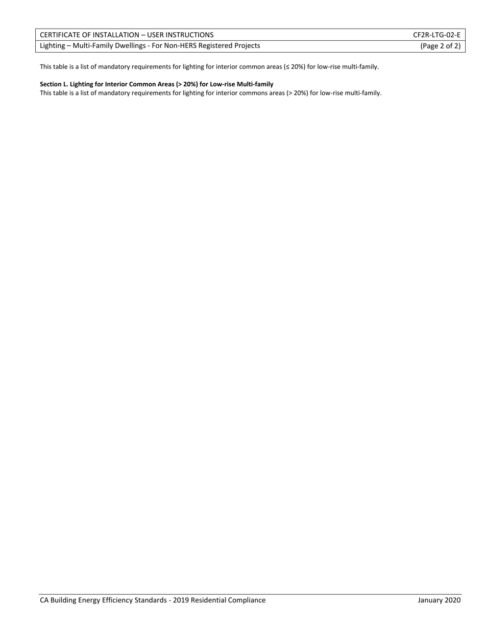 Form CEC-CF2R-LTG-02 Lighting - Multi Family Dwellings - California, Page 6