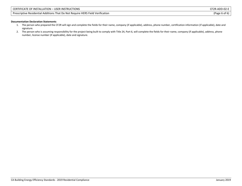 Form CEC-CF2R-ADD-02 Prescriptive Residential Additions That Do Not Require Hers Field Verification - California, Page 15