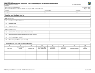Form CEC-CF2R-ADD-02 Prescriptive Residential Additions That Do Not Require Hers Field Verification - California, Page 4