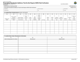 Form CEC-CF2R-ADD-02 Prescriptive Residential Additions That Do Not Require Hers Field Verification - California, Page 8
