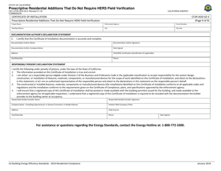 Form CEC-CF2R-ADD-02 Prescriptive Residential Additions That Do Not Require Hers Field Verification - California, Page 9
