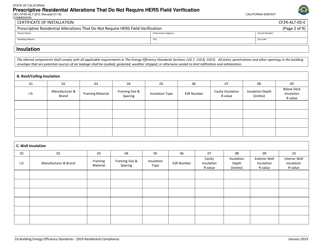 Form CEC-CF2R-ALT-05 Prescriptive Residential Alterations That Do Not Require Hers Field Verification - California, Page 2