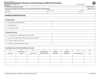 Form CEC-CF2R-ALT-05 Prescriptive Residential Alterations That Do Not Require Hers Field Verification - California, Page 4