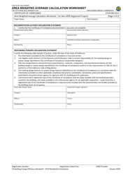 Form CF1R-ENV-02-E Area Weighted Average Calculation Worksheet for Non-hers Registered Projects - California, Page 2