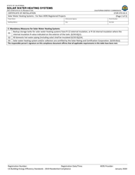 Form CF2R-STH-01-E Solar Water Heating Worksheet for Non-hers Registered Projects - California, Page 2