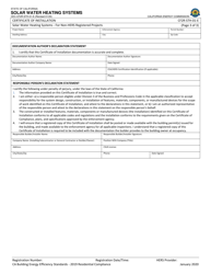Form CF2R-STH-01-E Solar Water Heating Worksheet for Non-hers Registered Projects - California, Page 3