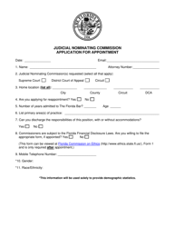 Judicial Nominating Commission - Application for Appointment - Florida, Page 2