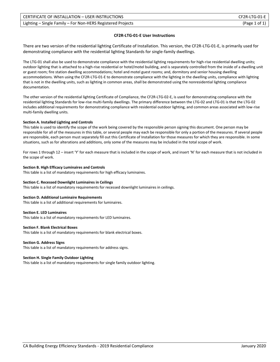 Form CEC-CF2R-LTG-01 Lighting - Single Family Dwellings - California, Page 4