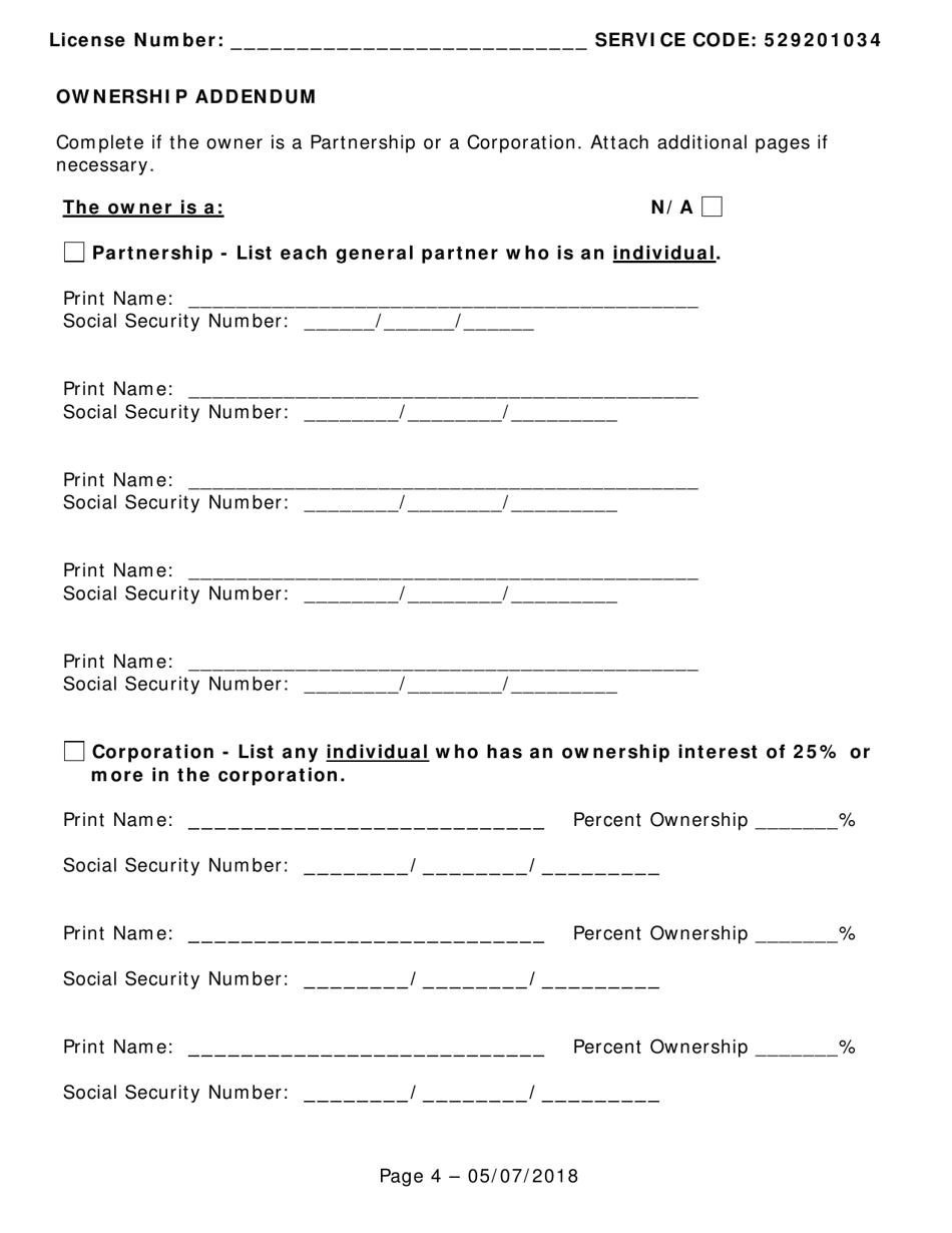 Crisis Stabilization Unit License Renewal Application - Texas, Page 4
