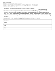 Form MLD/QMB-046 Independent Contractor Program Litigation Statement - California