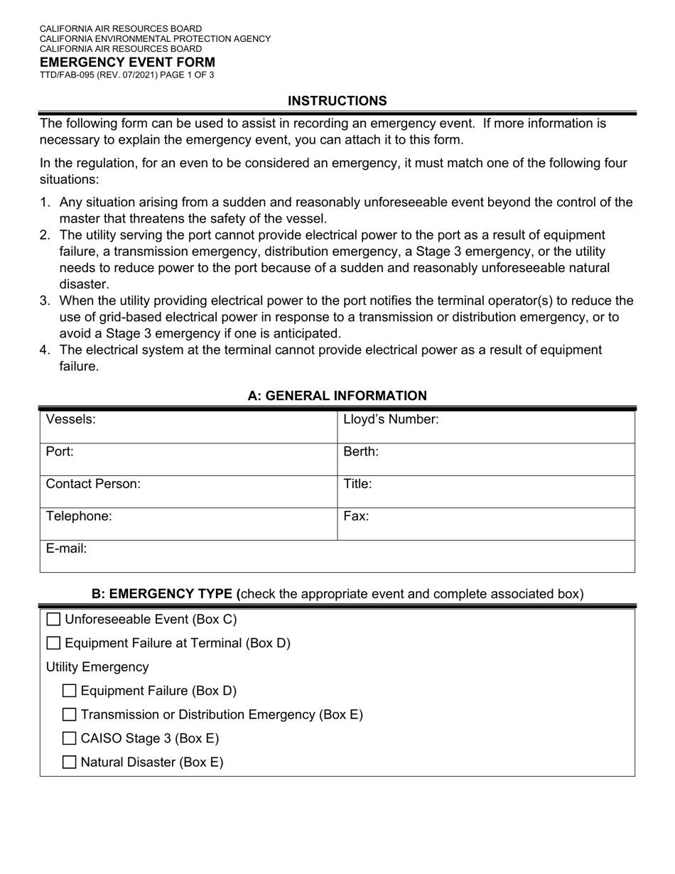 Form TTD/FAB-095 - Fill Out, Sign Online and Download Fillable PDF ...