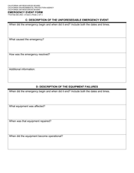 Form TTD/FAB-095 Emergency Event Form - California, Page 2