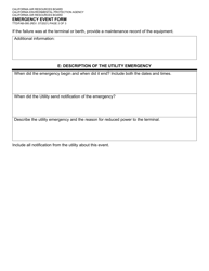 Form TTD/FAB-095 Emergency Event Form - California, Page 3