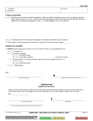 Form PLD-C-500 Complaint - Recovery of Covid-19 Rental Debt - California, Page 4