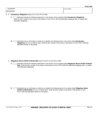 Form PLD-C-505 Answer - Recovery of Covid-19 Rental Debt - California, Page 2