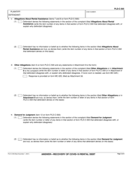 Form PLD-C-505 Answer - Recovery of Covid-19 Rental Debt - California, Page 3
