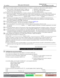 Formulario ADOPT-215 Orden De Adopcion - California (Spanish), Page 2