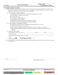 Formulario ADOPT-210 Acuerdo De Adopcion - California (Spanish), Page 3