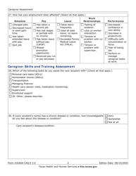 Form AIAAA CAQ E3.0 Caregiver Assessment - Texas, Page 3