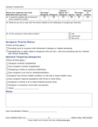Form AIAAA CAQ E3.0 Caregiver Assessment - Texas, Page 5