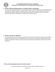 Proposal for Clinical Initiatives for Medicaid Quality Improvement - Texas, Page 4