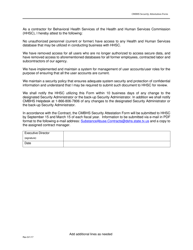 Clinical Management for Behavioral Health Services Security Attestation Form - Texas, Page 2