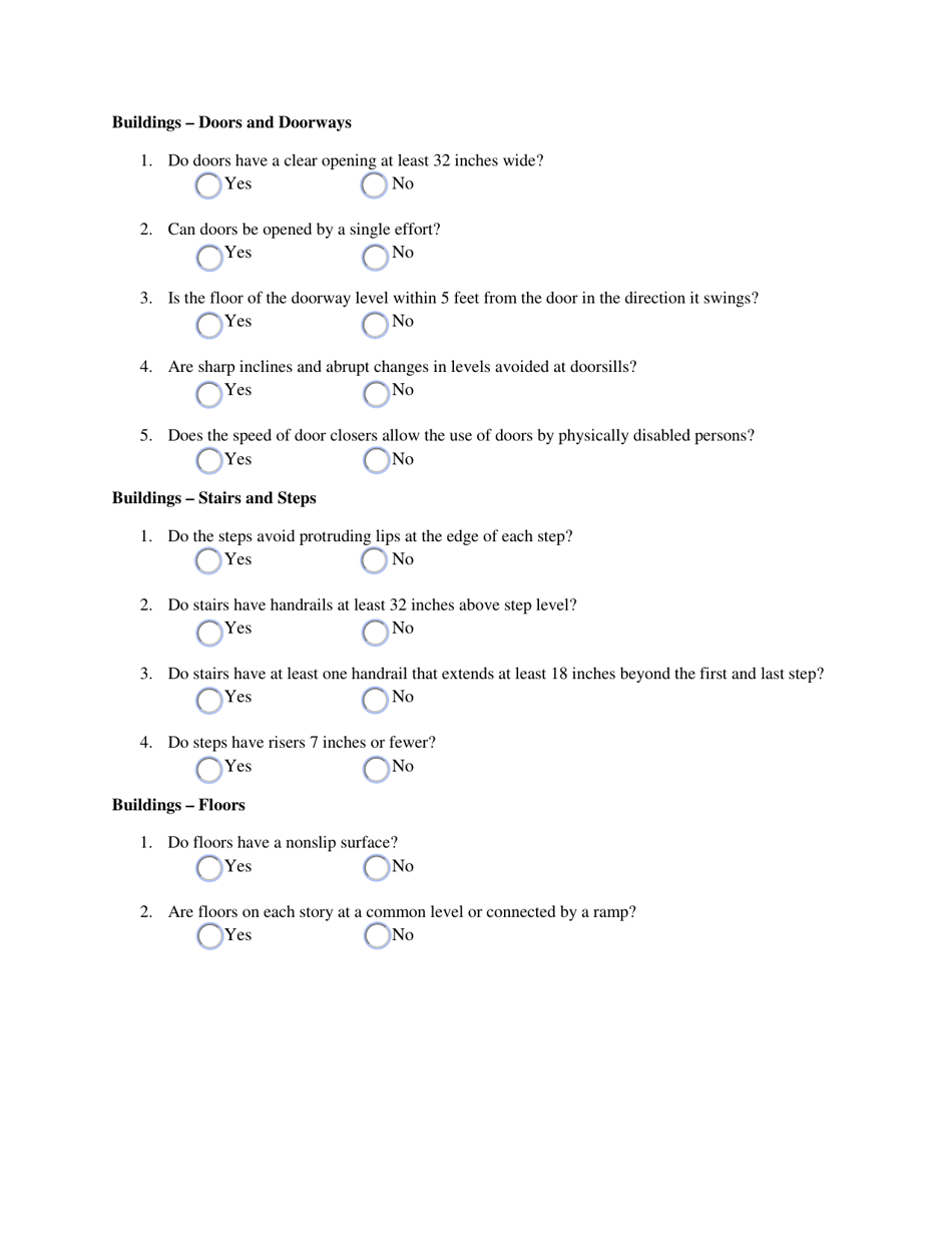 504 Self-evaluation Checklist - Texas, Page 5