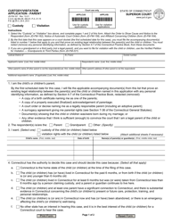 Form JD-FM-161 Custody/Visitation Application - Parent - Connecticut