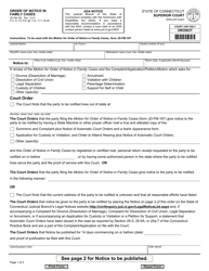 Document preview: Form JD-FM-168 Order of Notice in Family Cases - Connecticut