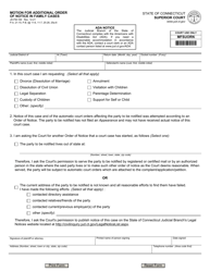Document preview: Form JD-FM-169 Motion for Additional Order of Notice in Family Cases - Connecticut