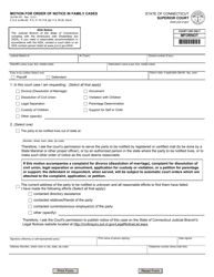 Document preview: Form JD-FM-167 Motion for Order of Notice in Family Cases - Connecticut