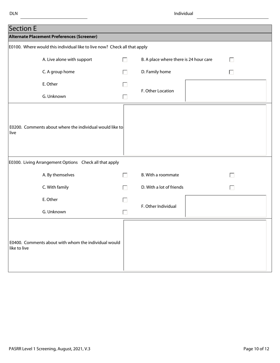 Pasrr Level 1 Screening - Texas, Page 10