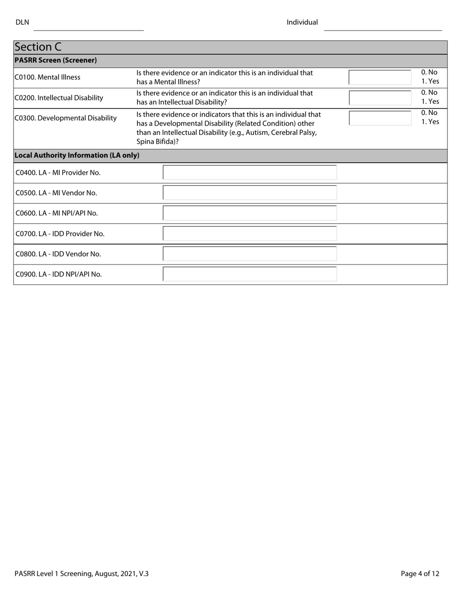 Pasrr Level 1 Screening - Texas, Page 4