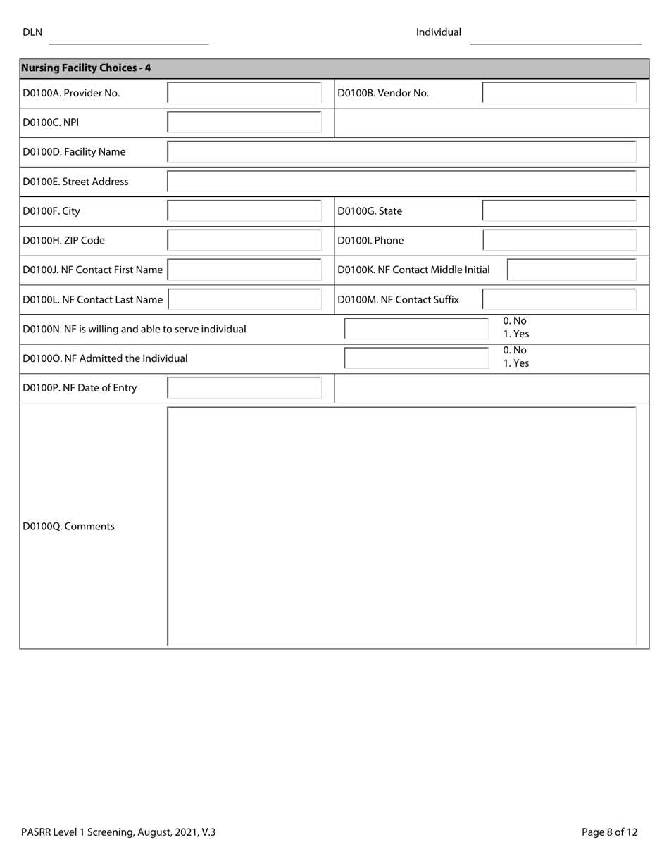 Pasrr Level 1 Screening - Texas, Page 8