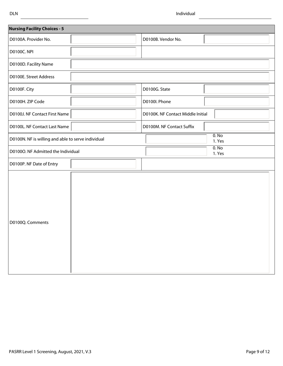 Pasrr Level 1 Screening - Texas, Page 9